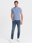 Tricou polo fără guler pentru bărbați - albastru V3 OM-TSCT-0156