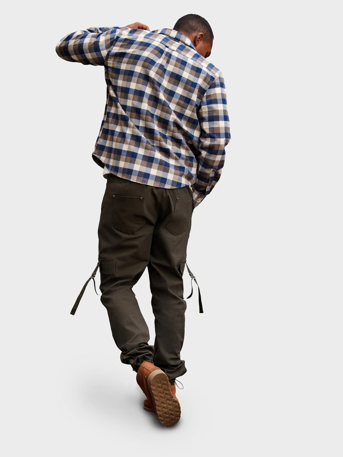 Pantaloni cargo STRAIGHT LEG pentru bărbați cu buzunare în dungi - grafit V3 OM-PACG-0197