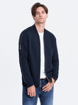 Men's bomber jacket with decorative zips on sleeves AMSTERDAM - navy blue B1367