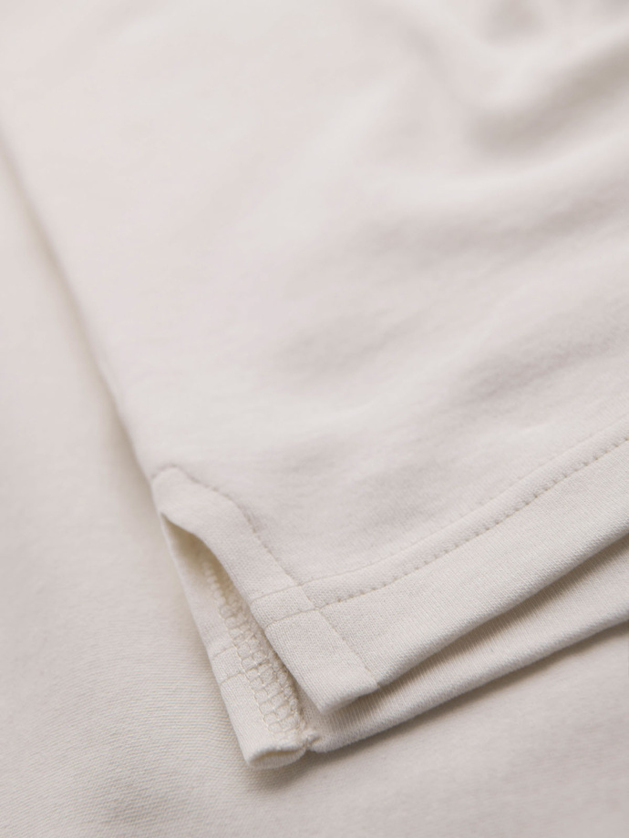 Pánská polokošile s výstřihem na zip - bílá V1 OM-POSS-0148