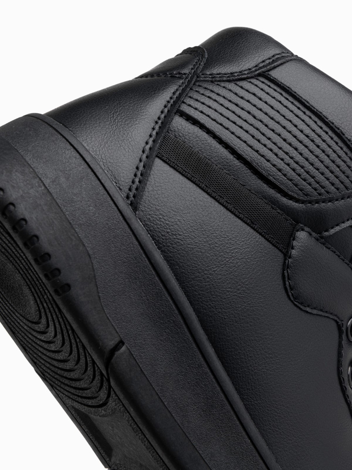 Vyriški apšiltinti aukštakulniai batai su aukšta viršutine dalimi - juodi V6 OM-FOSH-0139