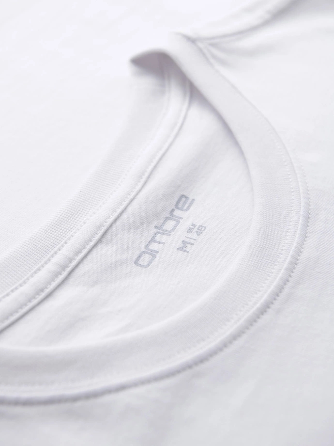 Tricou tricotat imprimat cu croială REGULARĂ pentru bărbați - alb V1 OM-TSPT-0231