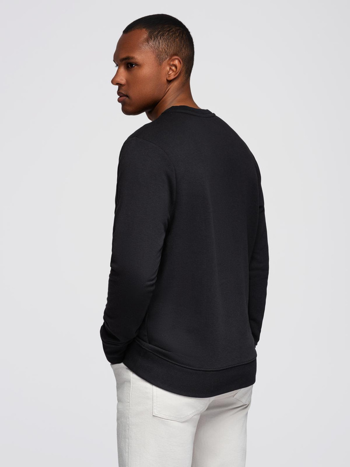 Hanorac cu imprimeu pe cap pentru bărbați - negru V3 OM-SSPS-0156