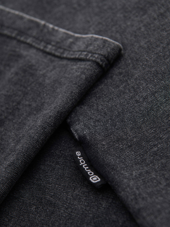 Vyriški marškinėliai su skalbimo efektu - juodi V1 OM-TSWT-0116