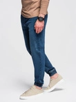 Pantaloni JOGGERS bărbătești din denim cu evazare clasică - albastru V2 OM-PADJ-0265