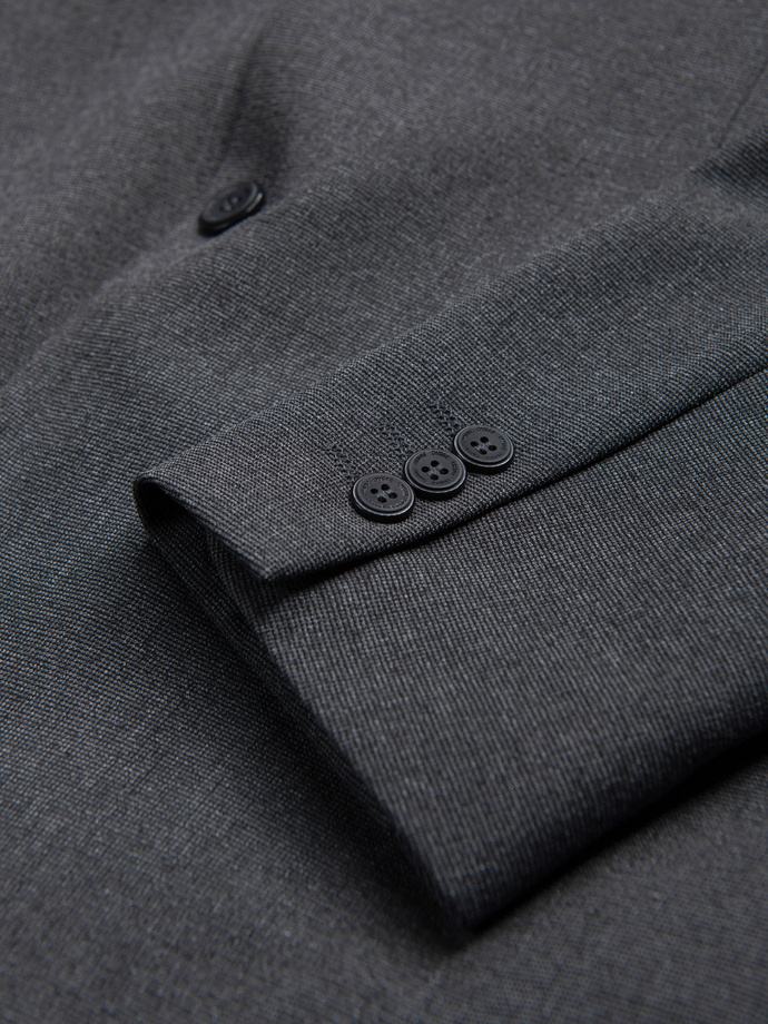 Elegantné pánske sako s ozdobnými gombíkmi na manžetách - grafitová V1 OM-BLZB-0114