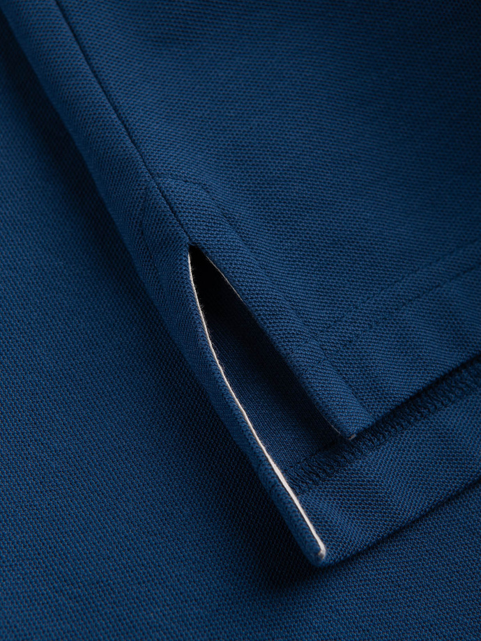 Pánska pletená polokošeľa - tmavomodrá V13 S1374