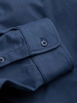 Cămașă bărbătească din bumbac REGULAR din tricot jerseu simplu - albastru V1 OM-SHCS-0138