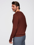 Men's sweater with round neckline in stretch knit with classic weave - maroon V4 OM-SWSW-0183