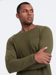 Men's longsleeve with "waffle" structure - olive V3 OM-LSCL-0109