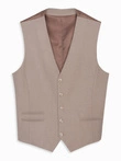 Men's suit vest with classic detailing and lining - beige V1 OM-BLZV-0142