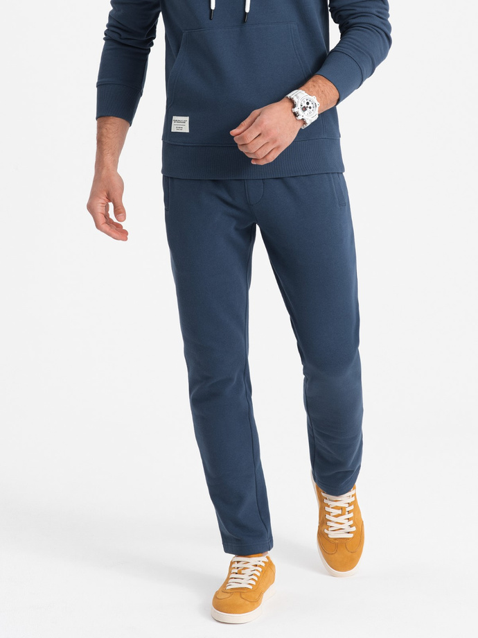 Set trening bărbătesc top kangaroo + pantaloni - albastru închis V4 Z80