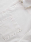 Men's short-sleeved linen-cotton shirt with pocket - broken white V1 OM-SHSS-0167