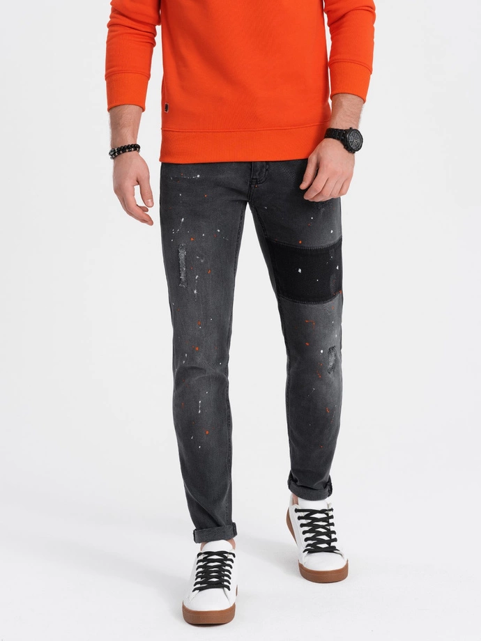 Pánske riflové nohavice SKINNY FIT - čierna P1063