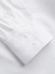 Classic men's SLIM FIT shirt in satin fabric - white V1 OM-SHOS-0176