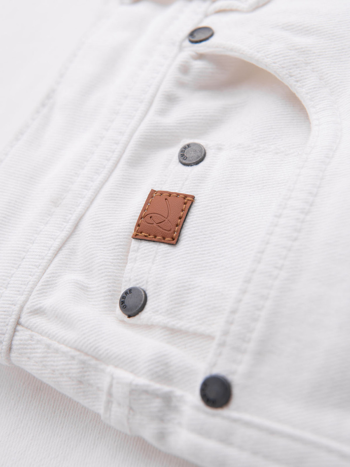 Pantaloni scurți casual pentru bărbați SLIM FIT jacquard knit - albastru marin V1 OM-SRCS-0168