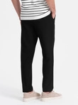 Pánske chino nohavice s elastickým pásom SLIM FIT - čierne V3 OM-PACP-0158