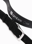 Unicolored men's natural suede belt - black V1 OU-ACBE-0113