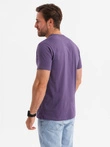 Tricou clasic BASIC din bumbac pentru bărbați - violet V13 OM-TSBS-0146