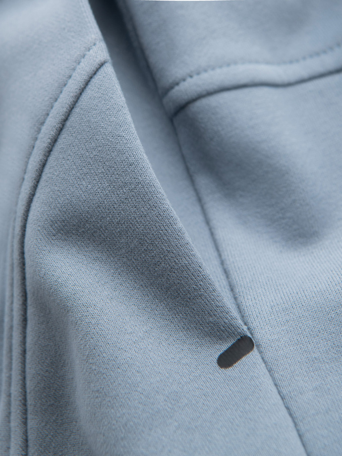 Pánske krátke teplákové šortky s potlačou - svetlomodré V1 OM-SRSK-0138