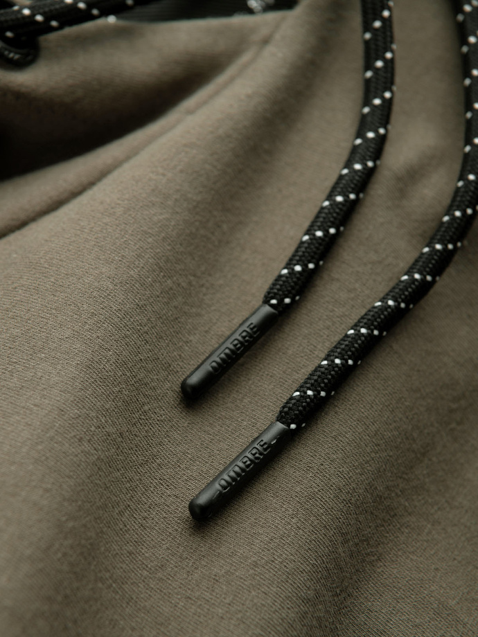 Hanorac kangaroo pentru bărbați cu logo - olive V4 OM-SSNZ-0162