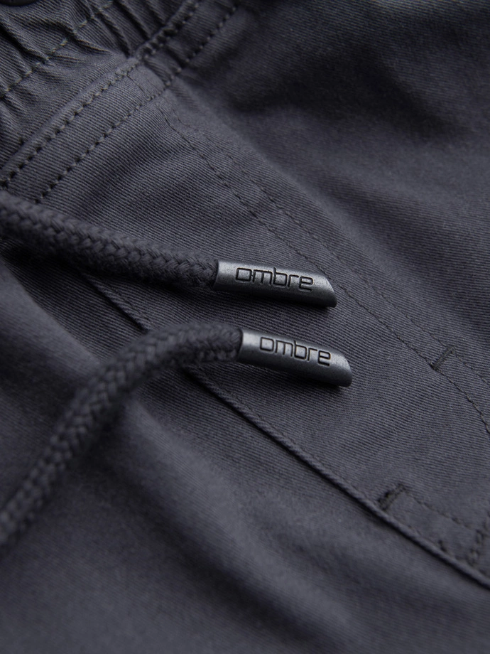 Pánske nohavice JOGGERY s cargo vreckami na zips - grafitová V3 OM-PAJO-0123