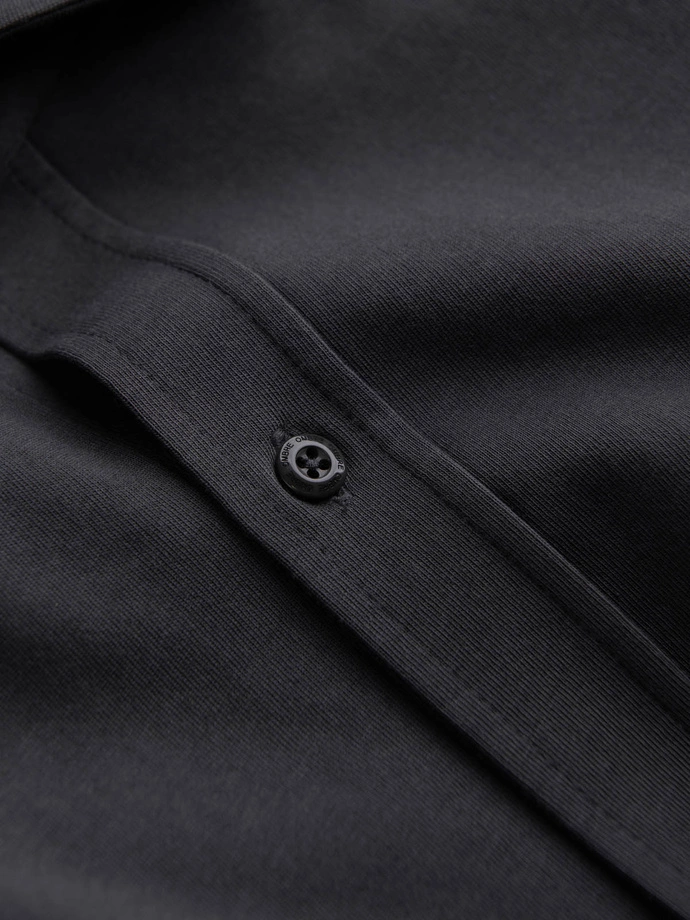 Pánská bavlněná košile REGULAR z jednoduchého žerzejového úpletu - grafitová V6 OM-SHCS-0138