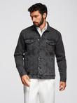Men's denim jacket katana with washem - black V3 OM-JADJ-0219