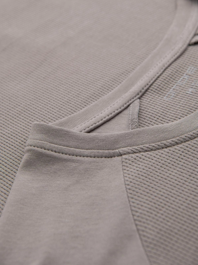 Pánske oblečenie s dlhým rukávom s vafľovou textúrou - tmavomodrý V7 OM-LSCL-0109