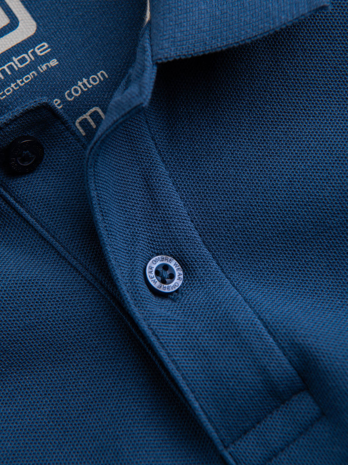 Men's pique knit polo shirt - dark blue V13 S1374