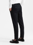 Men's SLIM FIT chino pants with fine texture - black V5 OM-PACP-0190