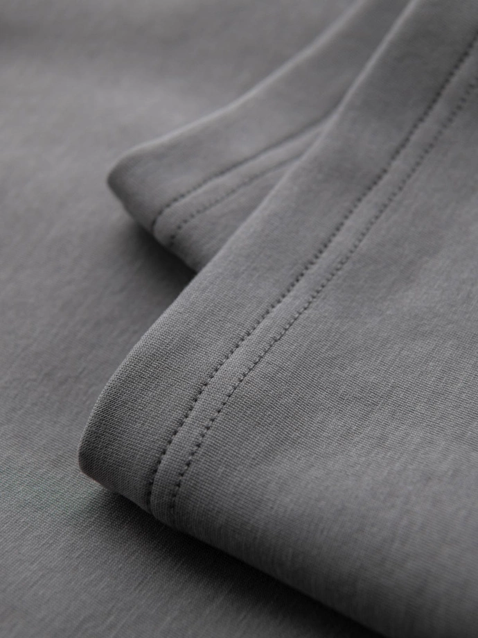 Men's sweatpants with straight leg and rubber details - grey V3 OM-PASK-0281