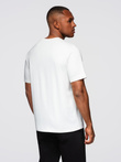 Men's cotton t-shirt with graphic print - white V1 OM-TSPT-0246