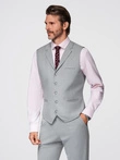 Men's suit vest with collar - light grey V1 OM-BLZV-0109