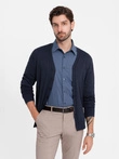 Vyriški medvilniniai REGULAR FIT marškiniai su kišenėmis - mėlyni V3 OM-SHCS-0147