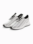 Men's mesh slip-on sneakers shoes - white V7 OM-FOKS-0117