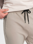 Men's sweatpants joggers on elastic with stitching - ash V1 OM-PASK-0142