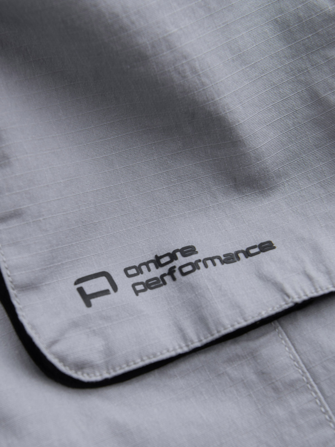 Pantaloni bărbătești JOGGER cu buzunare cargo cu fermoar și fermoar - gri deschis V8 OM-PAJO-0135