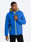 Men's quilted sports jacket - blue V4 OM-JALP-0118