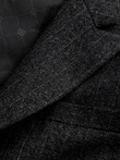 Stylish men's jacquard blazer with delicate stripes - graphite V1 OM-BLZB-0113