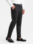 Men's classic chino pants with fine texture - black V5 OM-PACP-0188