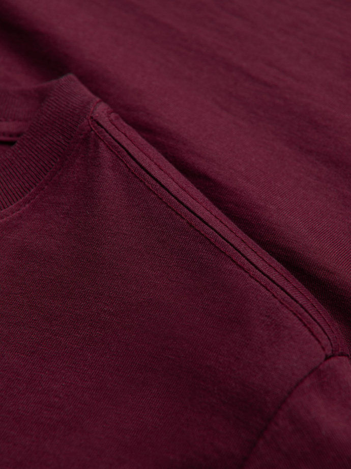 Men's cotton tricolor t-shirt - maroon and black V5 OM-TSCT-0174