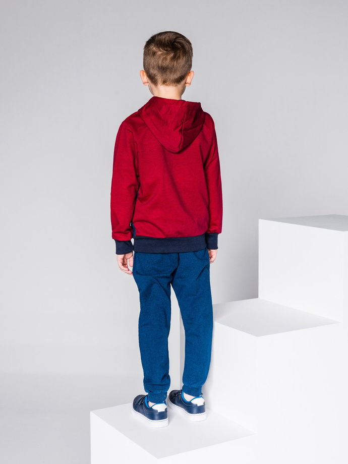 Boy's hoodie with zipper - burgundy KB013