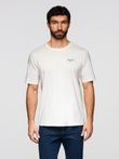 Men's cotton t-shirt with double printed logo - white V1 OM-TSPT-0211 