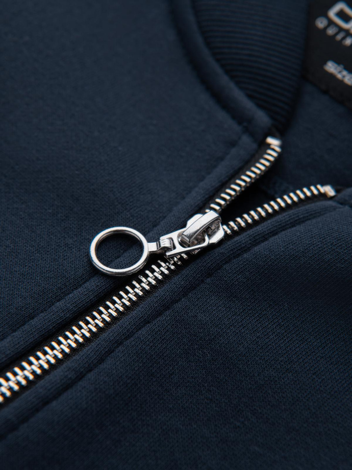 Bărbați bomber de bumbac bomboane sweatshirt descheiat - albastru marin V4 OM-SSZP-0215