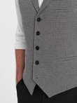 Men's jacquard vest with lapels - graphite V1 OM-BLZV-0122