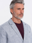 Blazer bărbătesc cu croială REGULAR cu in - albastru deschis V3 OM-BLZB-0128