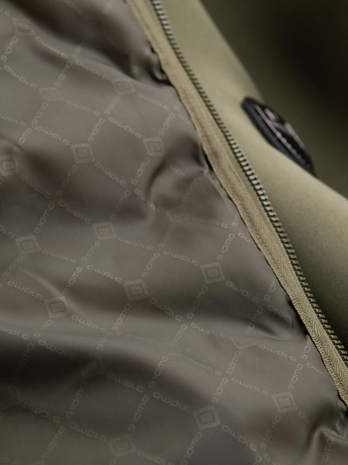 Jachetă bomber matlasată pentru bărbați - verde măslin închis V3 OM-JALP-0141