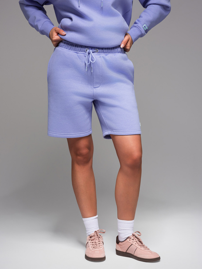 UNISEX sweatshirt set hoodie + athleisure shorts - lavender V9 Z110