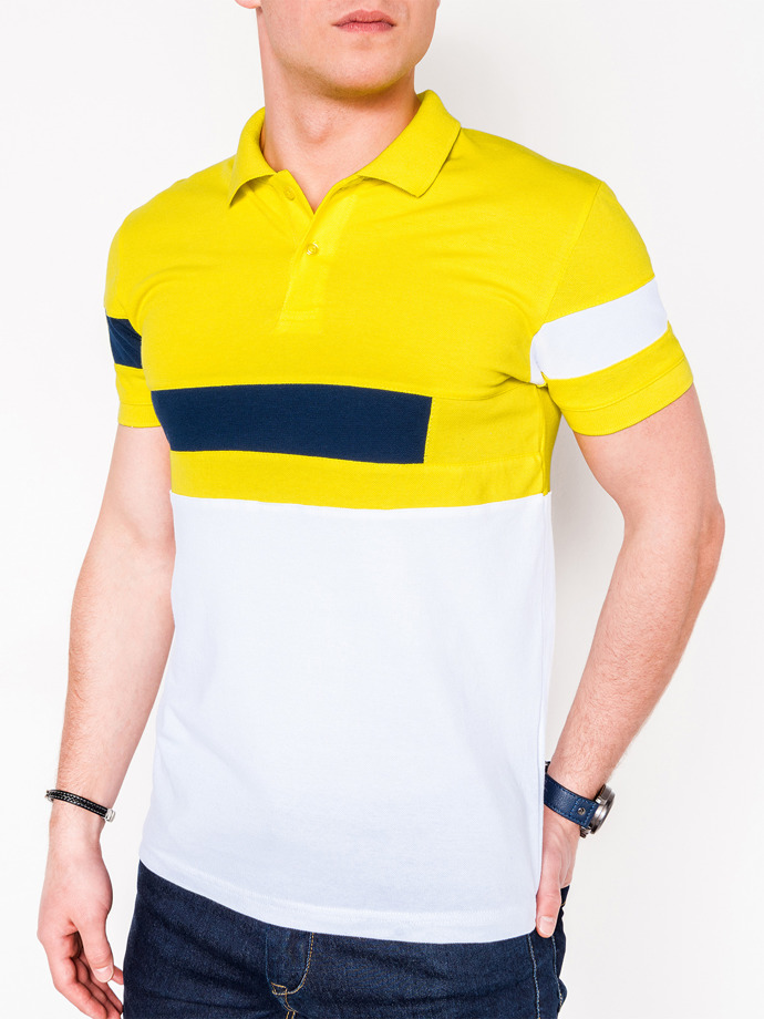 Men's plain polo shirt S846 - yellow